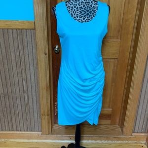 Blue midi maternity dress
